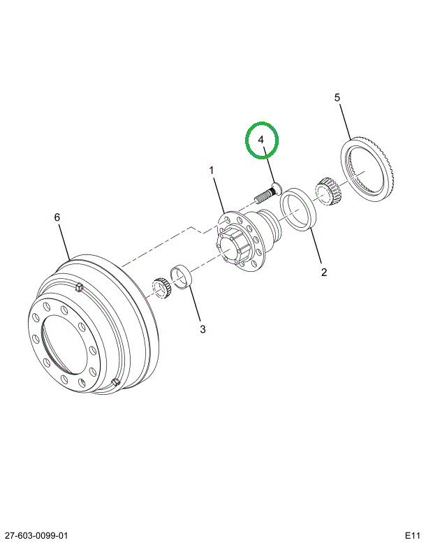 1671808C1 BOLT WHEEL HUB RT THD M22 X 1.