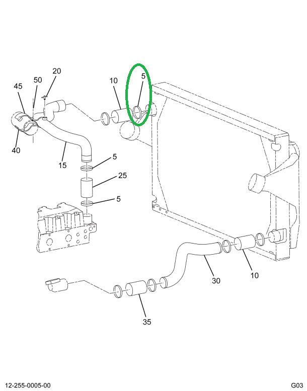 1673855C2 Hose, Radiator Outlet 90 Degre