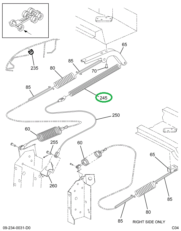 1675762C3 SPRING HOOD ASSIST ZINC PLTD