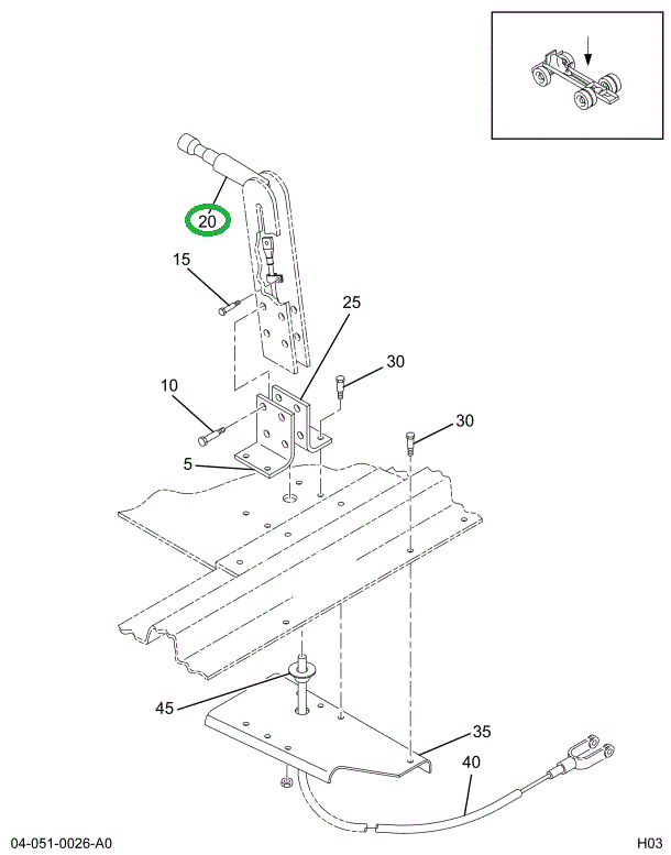 1675872C91 LEVER ASSY PARKING BRAKE