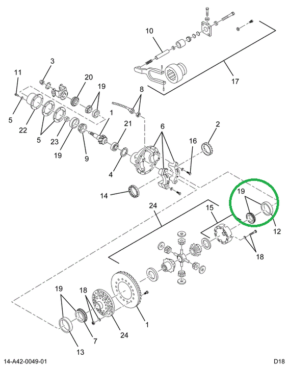 1676484C91 Kit Differential Bearing And S