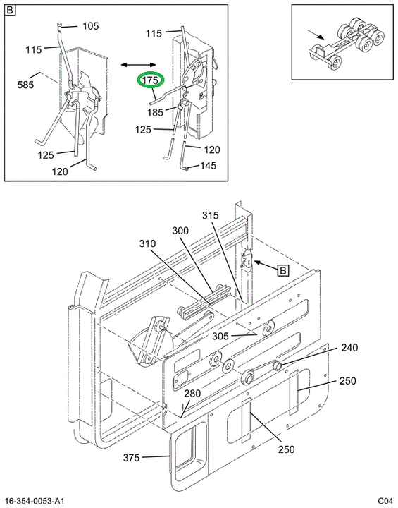 1677472C2 ROD DOOR CONTROL INSIDE LH
