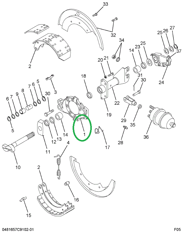 1681271C91 Spider, Brake With Bushing And