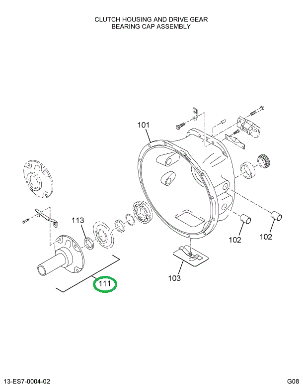 1681344C91 RETAINER MA DR GR BRG W/SEAL