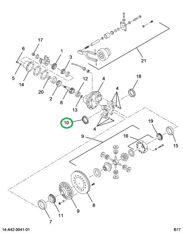 1681827C1 ADJUSTER DIFF BRG LT/RT 14051