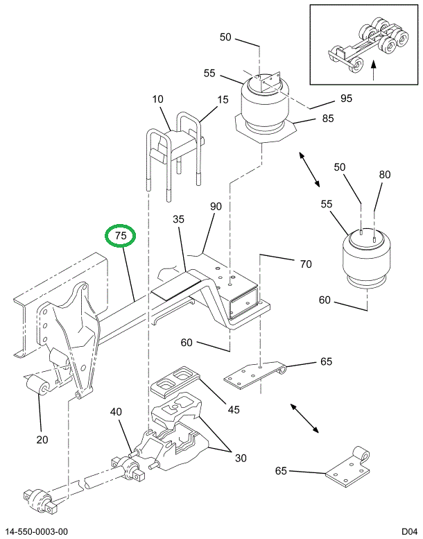 1684288C91 SPRING CHASSIS RR INTL AIR SPN