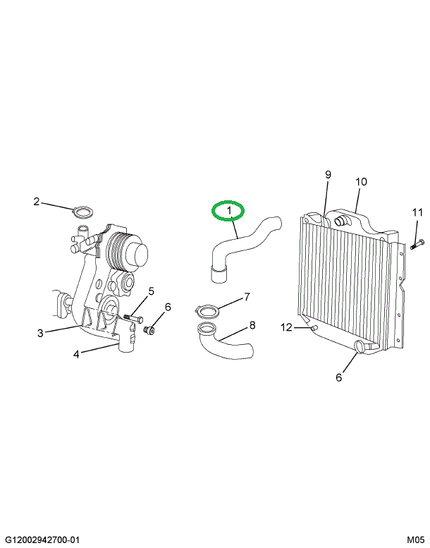 1684615C2 HOSE RAD UPPER