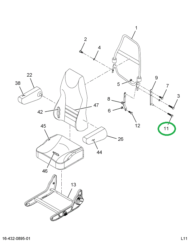 1685452C1 BOLT SPECIAL BACKREST ADJU KNO