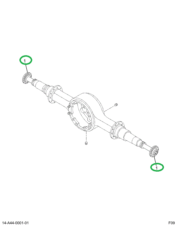 1686033C1 SHAFT  RR AXLE RT 14GRN