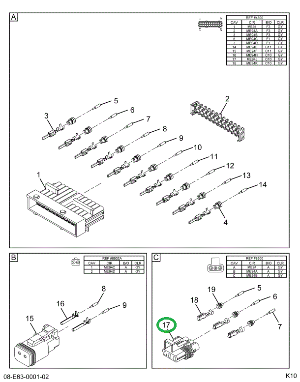 1686834C1 CONNECTR,CONNECTOR CABLE 3-WAY