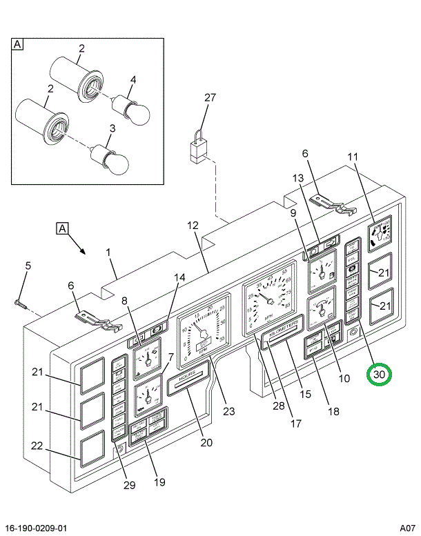 1690277C1 LENS  INSTR CLUSTER RT ENGLISH