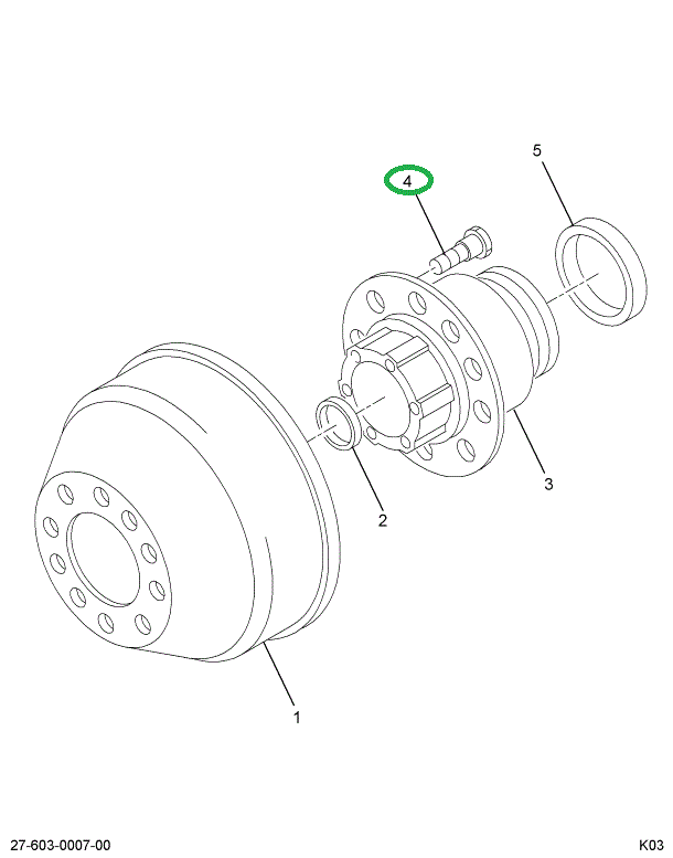 1691431C1 STUD WHEEL HUB RT