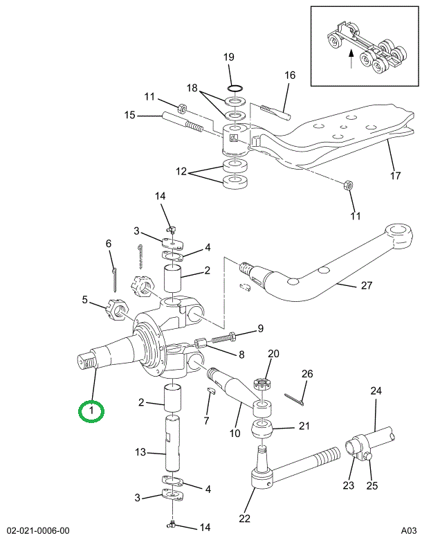 1691449C91 KNUCKLE STRG LEFT W/BUSHING