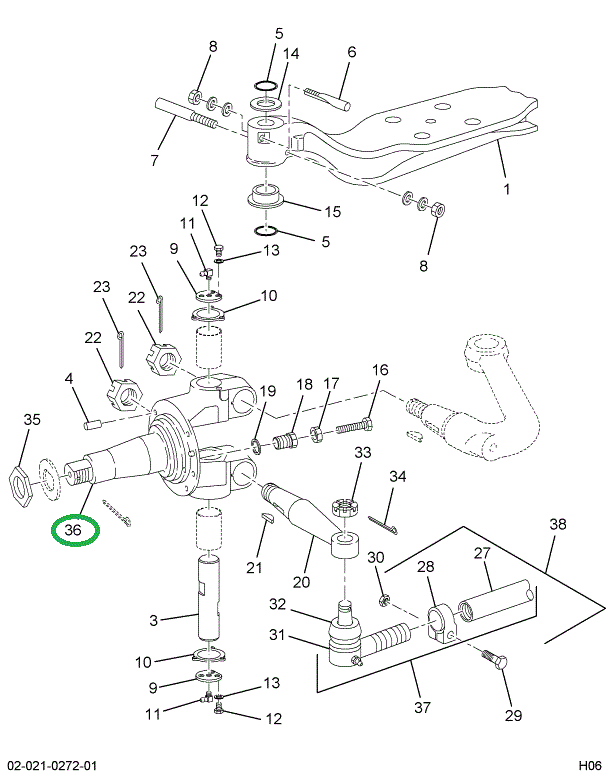 1691486C91 KNUCKLE STRG LEFT W/BUSHING