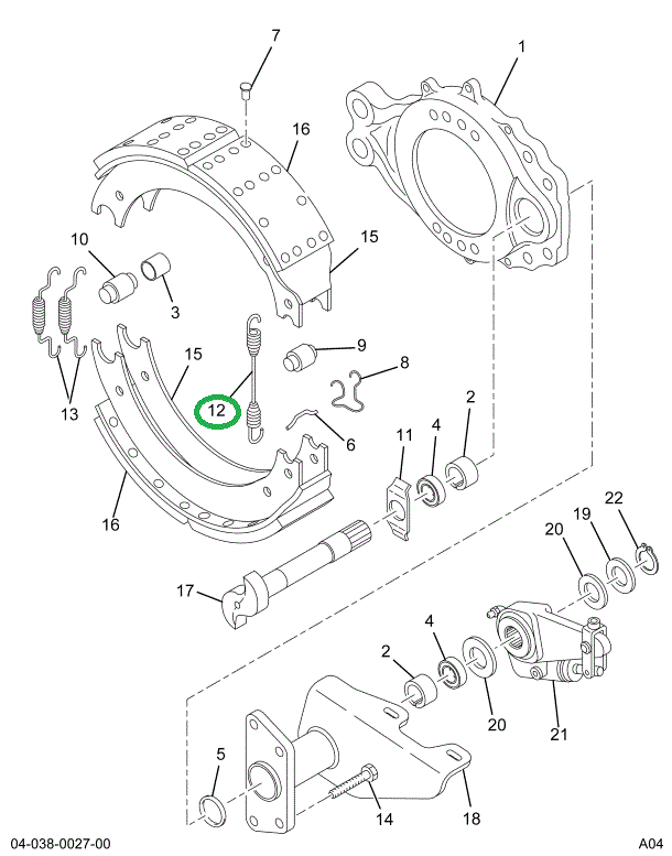 1693182C1 SPRING BRK SHOE RETURN