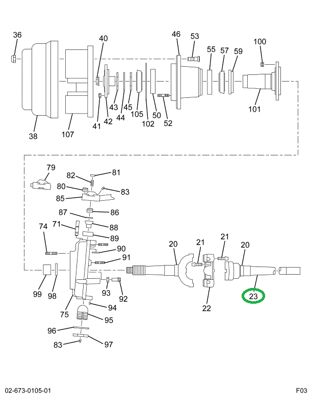 1693239C1 SHAFT  FRT AXLE INR RT 21.95 L