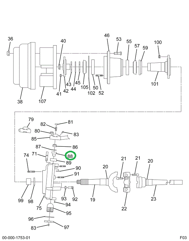 1693264C1 BALL STUD UPR K/P