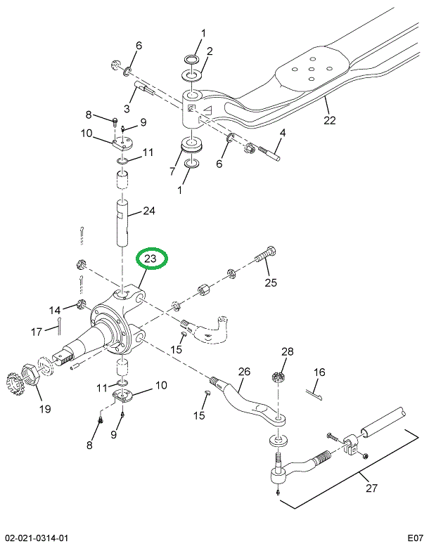 1693670C91 KNUCKLE STRG LEFT ABS 02ADB