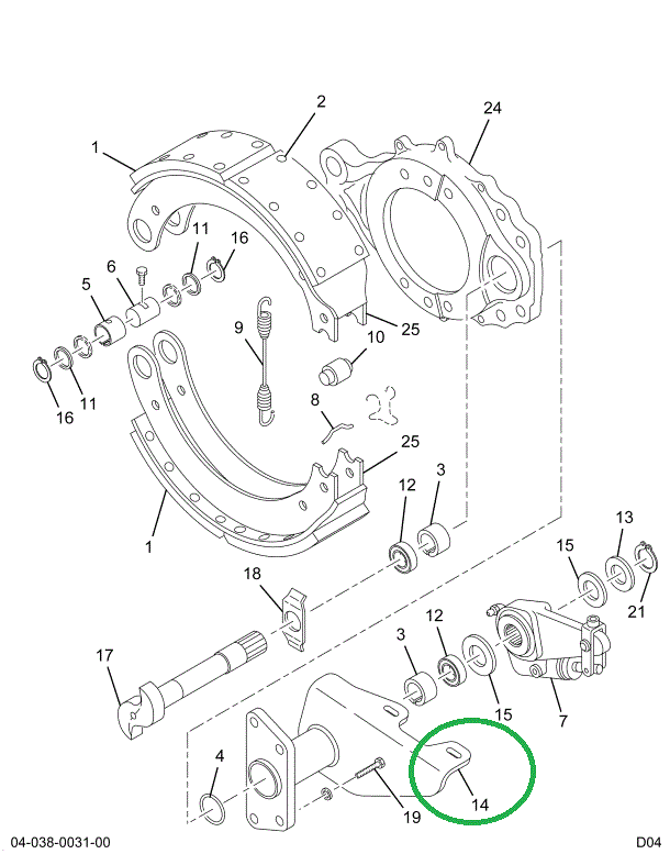 1695494C91 Bracket, Brake Camshaft And Ch