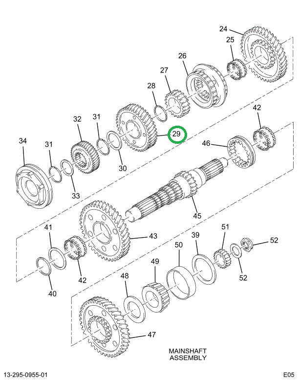 1695732C1 GEAR,MASHFT 3RD SPEED 35T