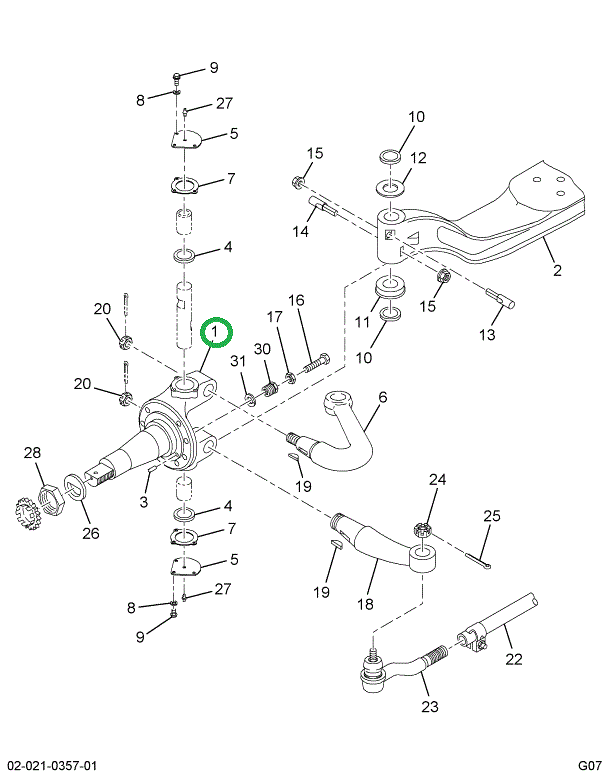 1695791C91 KNUCKLE,STRG LT W/BUSHING