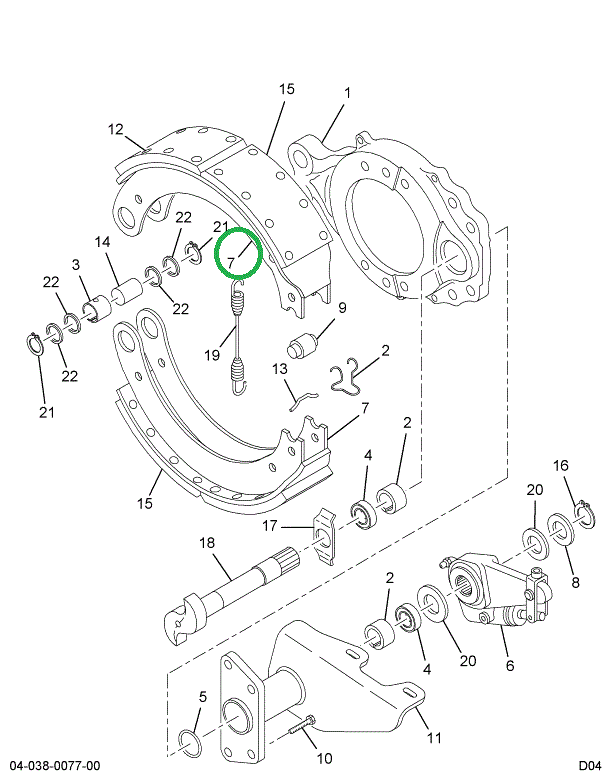 1696105C91 Shoe, Brake, W/ Lining, 162
