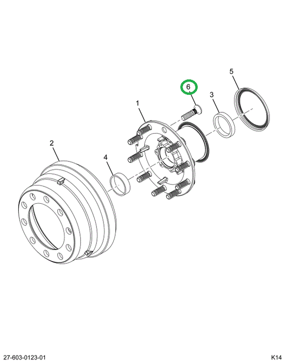 1696877C1 BOLT,WHEEL HUB LT THREAD