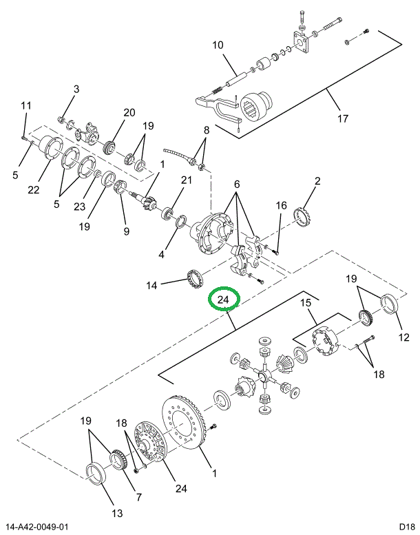 1696884C91 GEAR SET DIFF R&P 4.88 14GRU