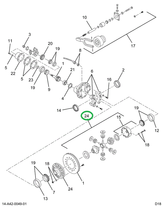 1696884C91 GEAR SET DIFF R&P 4.88 14GRU