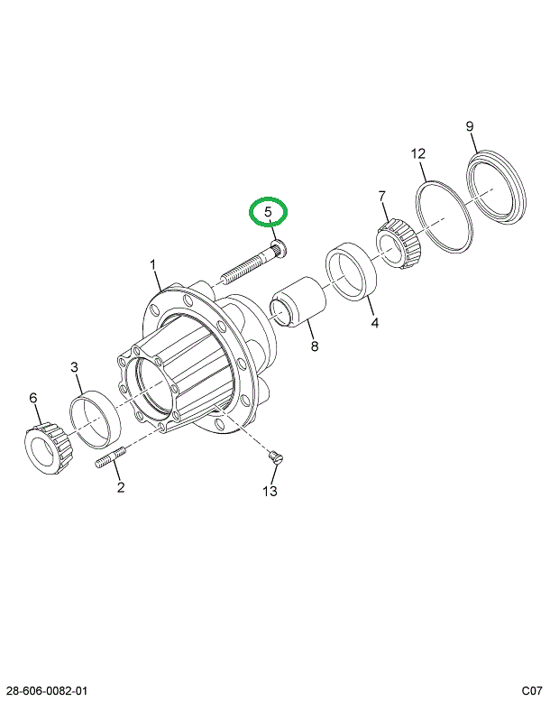 1696904C1 BOLT,WHEEL HUB M22 X 1.5 RH