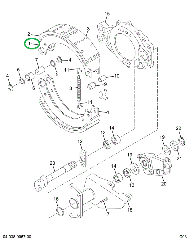1697029C91 Shoe, Brake, W/ Lining, Nab456