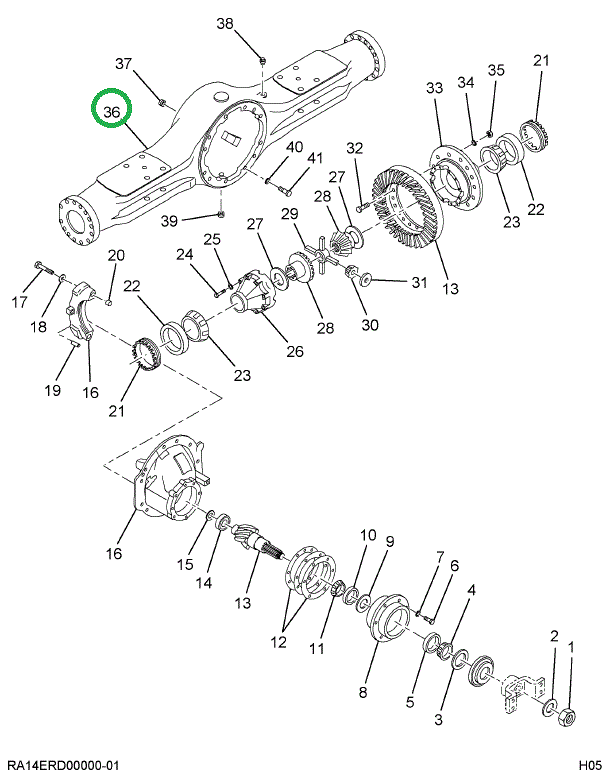 1697040C1 Housing, Axle Rear