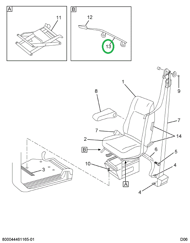 1697483C91 Kit, Seat Knob And Tilt Rod
