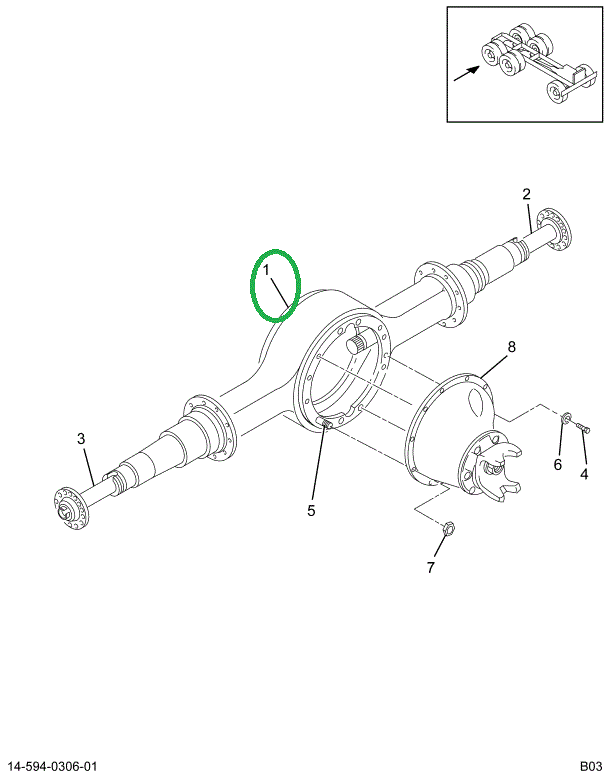 1698222C1 Housing, Axle, Rear