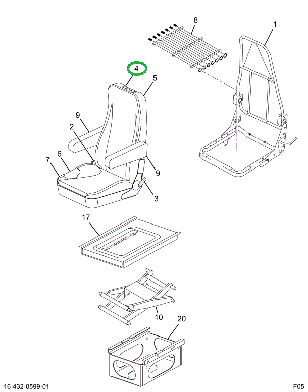 1698425C1 PAD SEAT BACK CUSH HI