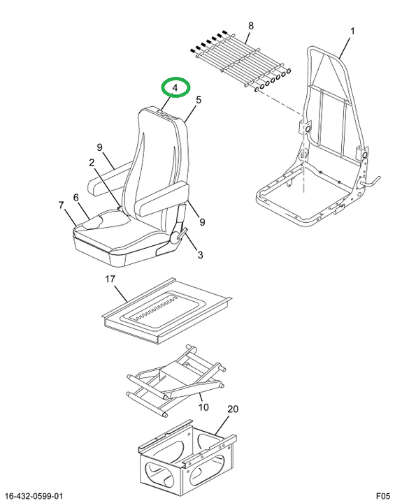 1698454C1 PAD SEAT BACK CUSH MID