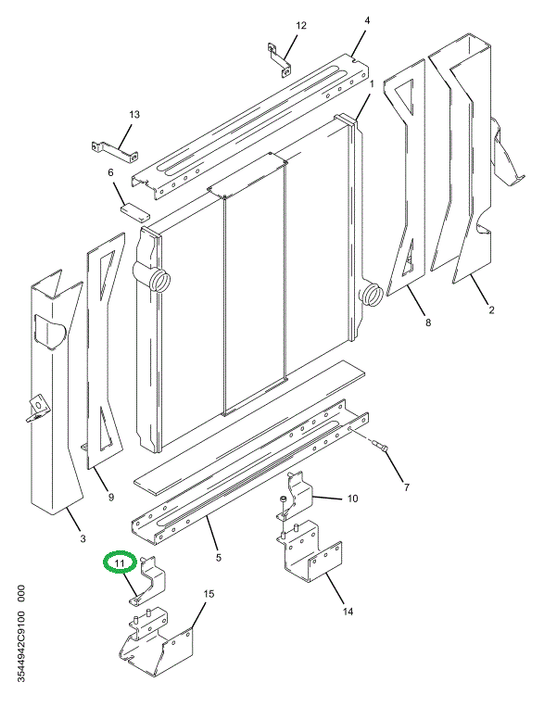 1699190C1 Bracket, Left Oil Cooler Radia