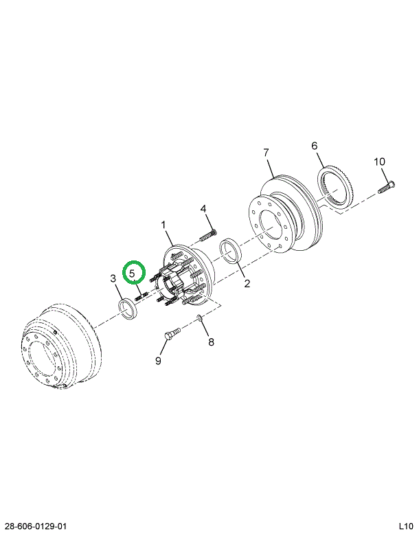 1699927C1 STUD AXLE SHFT FLNG 5/8X3.93