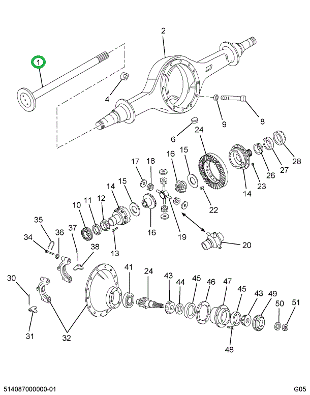175395R1 SHAFT-REAR AXLE