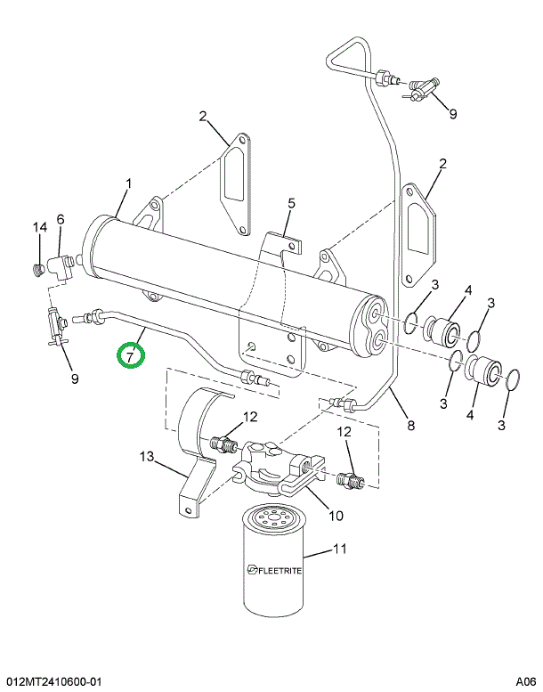 1800588C91 TUBE COOLANT FILTER INLET