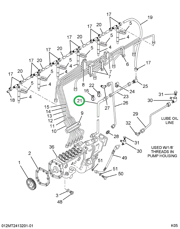 1806503C1 HOSE INJ PUMP FUEL