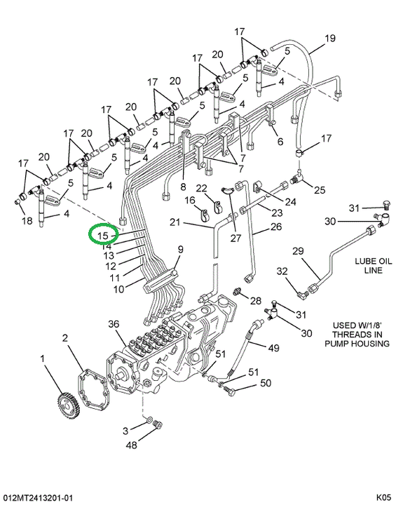 1815364C1 PIPE  INJ. CYL. #6
