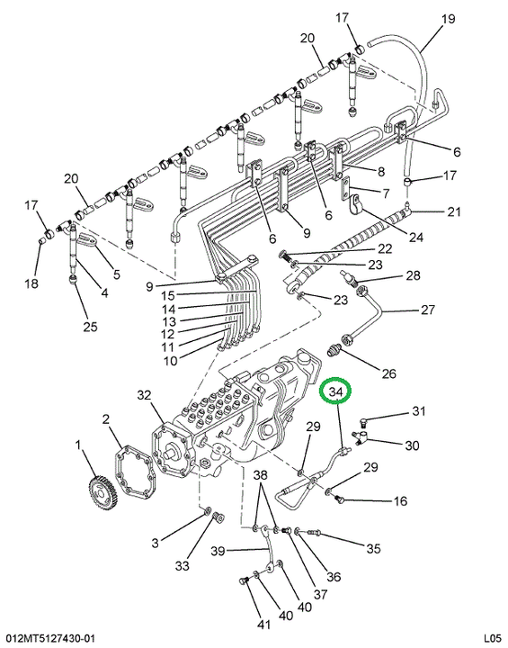 1817215C91 TUBE ASSY LUBE OIL INLET
