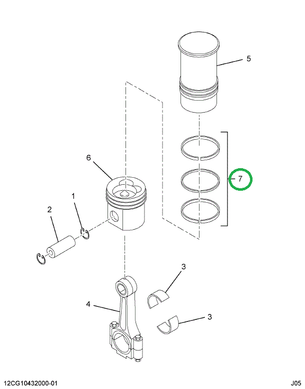 1817251C91 RING SET ONE PISTON STD