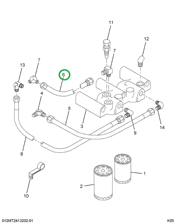 1819594C91 TUBE FUEL FILTER CENTER