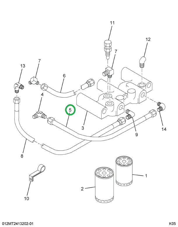 1819595C91 TUBE FUEL FILTER CENTER