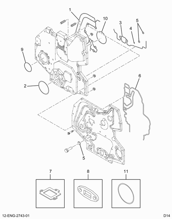 1822365C99 GASKET,KIT FRONT COVER GASKET