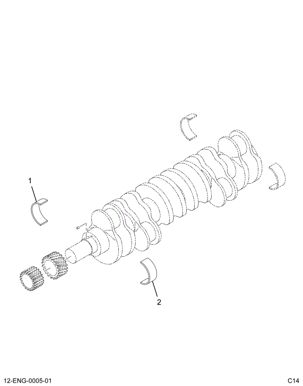 1822491C91 BEARING SET,MAIN FRT .020 O/S