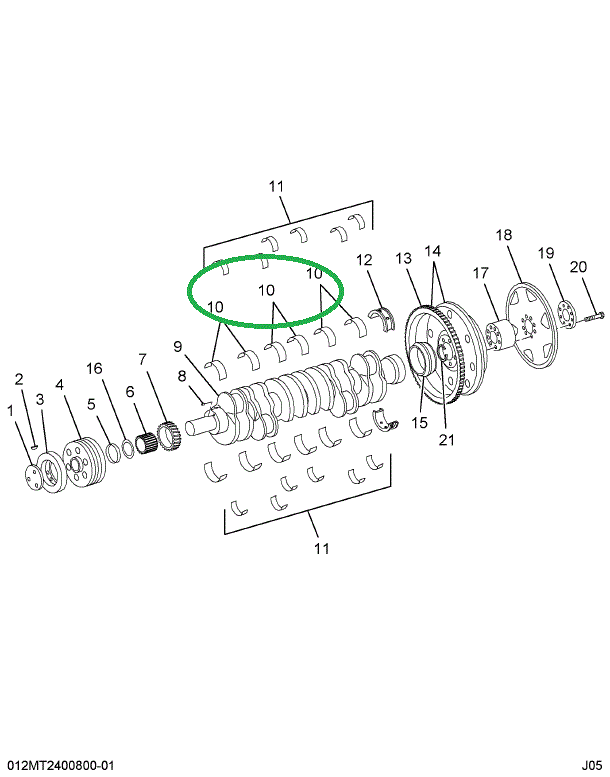 1823845C91 BEARING SET MAIN WIDE .20