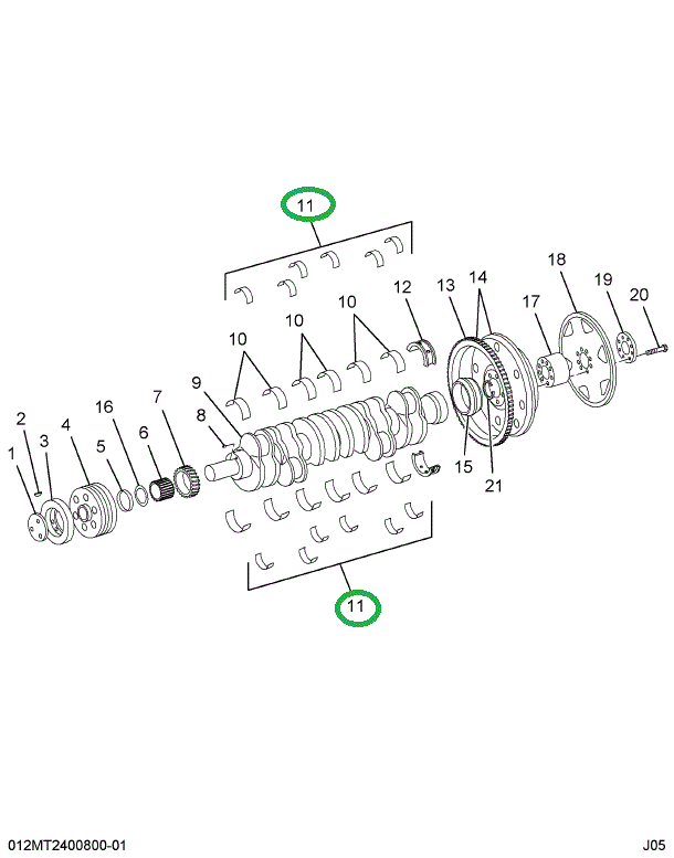 1823853C91 BEARING SET ROD WIDE .020